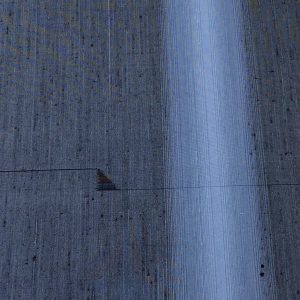 反物 秀品 紬 伝統工芸士池田光正 縞 幾何学模様 青灰色 正絹 中古