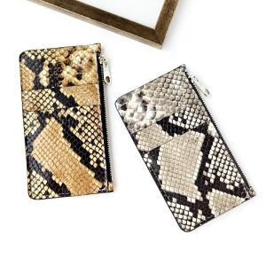 本革 スリムウォレット 薄型 財布 山羊革 コインケース 小型財布 小銭入れ カード入れ コンパクト 革 ヘビ柄 アニマル柄 レザー ケース ダイヤモンドパイソン